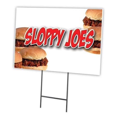 Signmission Sloppy Joes Yard Sign & Stake outdoor plastic coroplast window, C-1216 Sloppy Joes C-1216 Sloppy Joes